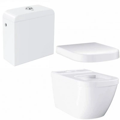 Унитаз напольный безободковый GROHE Euro Ceramic с бачком и сиденьем с микролифтом (NW0058) Унитаз напольный безободковый GROHE Euro Ceramic с бачком и сиденьем с микролифтом (NW0058)
