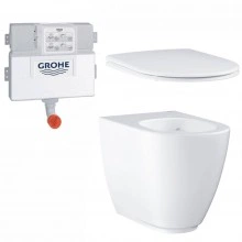 Унитаз напольный безободковый GROHE Essence Ceramic с бачком и сиденьем с микролифтом (NW0061-1)