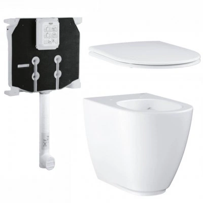 Унитаз напольный безободковый GROHE Essence Ceramic с бачком и сиденьем с микролифтом (NW0062-1)