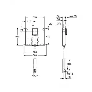Унитаз напольный безободковый GROHE Essence Ceramic с бачком и сиденьем с микролифтом (NW0062-1) Унитаз напольный безободковый GROHE Essence Ceramic с бачком и сиденьем с микролифтом (NW0062-1)
