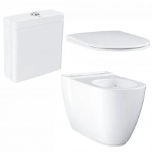Унитаз напольный безободковый GROHE Essence Ceramic с бачком и сиденьем с микролифтом (NW0063-1)