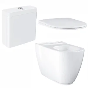 Унитаз напольный безободковый GROHE Essence Ceramic с бачком и сиденьем без микролифта (NW0064) Унитаз напольный безободковый GROHE Essence Ceramic с бачком и сиденьем без микролифта (NW0064)