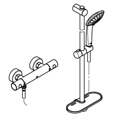 Термостат для душа с душевым гарнитуром, GROHE Grohtherm 1000 Cosmopolitan M, хром, (34321002) Термостат для душа с душевым гарнитуром, GROHE Grohtherm 1000 Cosmopolitan M, хром, (34321002)
