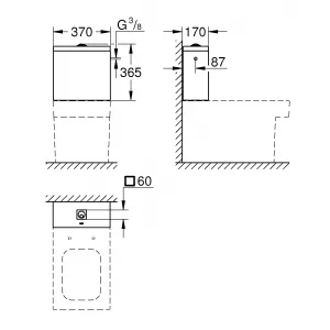 Смывной бачок для унитаза GROHE Cube Ceramic, наполнение сбоку, альпин-белый (39489000) Смывной бачок для унитаза GROHE Cube Ceramic, наполнение сбоку, альпин-белый (39489000)