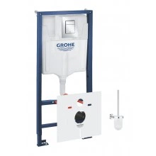 Комплект 6 в 1 для подвесного унитаза GROHE Rapid SL: инсталляция, крепление, панель смыва, шумоизоляция, ершик (39502000)