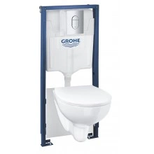Система инсталляции GROHE QuickFix Solido 5-в-1 для подвесного унитаза, альпин-белый (39902000)
