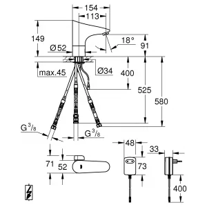 Смеситель инфракрасный для раковины GROHE Europlus E, хром (34197001) Смеситель инфракрасный для раковины GROHE Europlus E, хром (34197001)