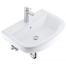 Набор для ванной GROHE Bau Ceramic: раковина подвесная, смеситель однорычажный, угловые вентили, сифон для раковины (39643000)