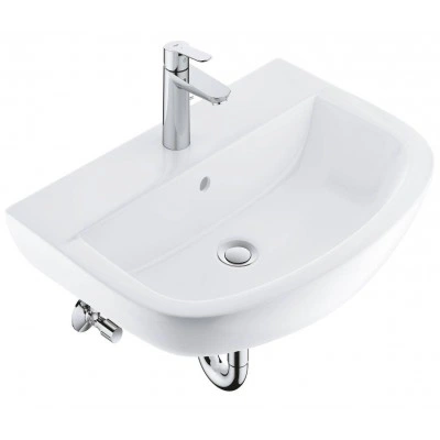 Набор для ванной GROHE Bau Ceramic: раковина подвесная, смеситель однорычажный, угловые вентили, сифон для раковины (39643000)