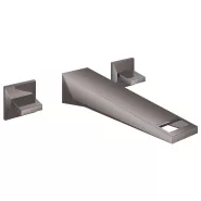Смеситель для раковины GROHE Allure Brilliant на 3 отверстия, настенный монтаж, вынос 210 мм, комплект верхней монтажной части для 29 025 000, темный графит