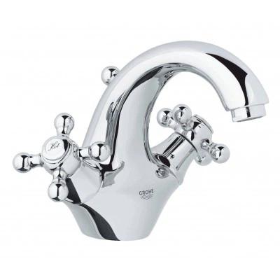 Смеситель для раковины GROHE Sinfonia с донным клапаном, вынос 130 мм, хром (21012000)