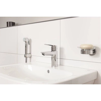 Смеситель для раковины однорычажный GROHE QuickFix Start, с гигиеническим душем, S-Size, хром, (23123003) Смеситель для раковины однорычажный GROHE QuickFix Start, с гигиеническим душем, S-Size, хром, (23123003)