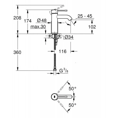 Смеситель для раковины GROHE Essence New, S-size, никель матовый (23590EN1) Смеситель для раковины GROHE Essence New, S-size, никель матовый (23590EN1)