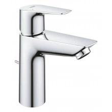 Смеситель для раковины GROHE BauEdge с ограничителем температуры и рычажным донным клапаном, размер M, хром (23902001)