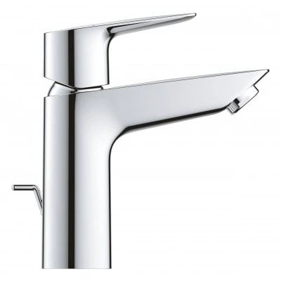 Смеситель для раковины GROHE BauEdge с ограничителем температуры и рычажным донным клапаном, размер M, хром (23902001) Смеситель для раковины GROHE BauEdge с ограничителем температуры и рычажным донным клапаном, размер M, хром (23902001)