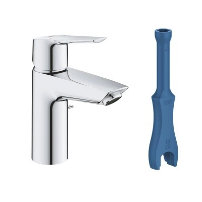 Смеситель для раковины однорычажный GROHE QuickFix Start с донным клапаном, S-Size, хром, (31137002) Смеситель для раковины однорычажный GROHE QuickFix Start с донным клапаном, S-Size, хром, (31137002)