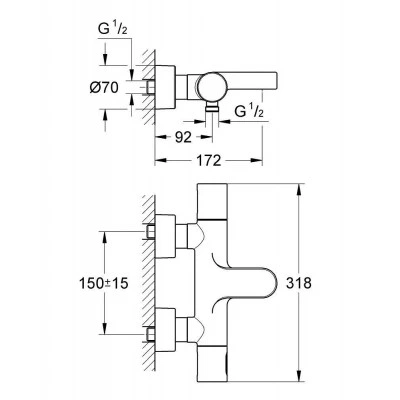 Термостат для ванны, GROHE Grohtherm 3000 Cosmopolitan, хром, (34276000) Термостат для ванны, GROHE Grohtherm 3000 Cosmopolitan, хром, (34276000)