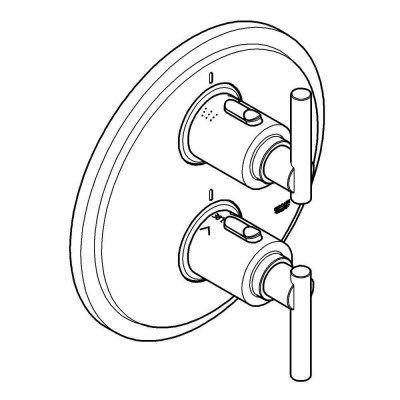 Внешняя часть термостатического смесителя для ванны GROHE Atrio Jota, хром (19399000) Внешняя часть термостатического смесителя для ванны GROHE Atrio Jota, хром (19399000)