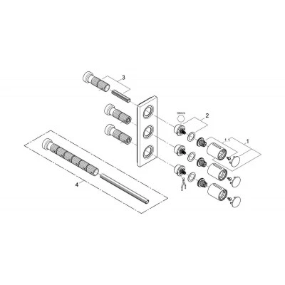 Внешняя часть вентиля GROHE Grohtherm F, 3 выхода, хром (27625000) Внешняя часть вентиля GROHE Grohtherm F, 3 выхода, хром (27625000)