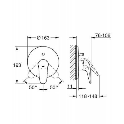Смеситель для ванны GROHE Eurostyle, внешняя монтажная часть, белая луна (29099LS3) Смеситель для ванны GROHE Eurostyle, внешняя монтажная часть, белая луна (29099LS3)