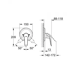 Внешняя часть смесителя для душа GROHE Euroeco Special, хром (32784000) Внешняя часть смесителя для душа GROHE Euroeco Special, хром (32784000)