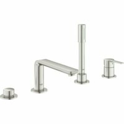 Смеситель для ванны GROHE Lineare на 4 отверстия, на край ванны, суперсталь (19577DC1)