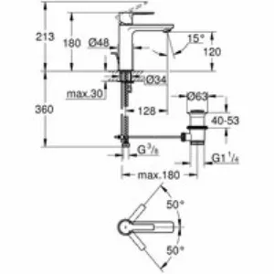Смеситель для раковины GROHE Lineare, S-Size, хром (32114001) Смеситель для раковины GROHE Lineare, S-Size, хром (32114001)