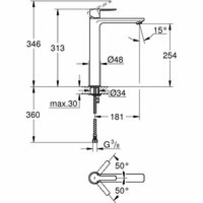 Смеситель для раковины GROHE Lineare, XL-Size, суперсталь (23405DC1) Смеситель для раковины GROHE Lineare, XL-Size, суперсталь (23405DC1)