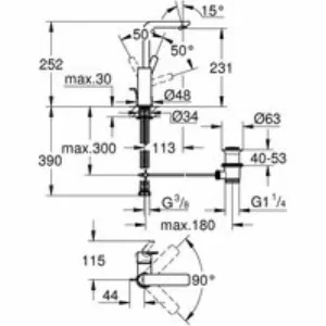 Смеситель для раковины GROHE Lineare с донным клапаном, L-Size, суперсталь (23296DC1) Смеситель для раковины GROHE Lineare с донным клапаном, L-Size, суперсталь (23296DC1)