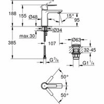 Смеситель для раковины GROHE Lineare, XS-size, хром (23791001) Смеситель для раковины GROHE Lineare, XS-size, хром (23791001)