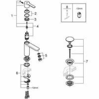 Смеситель для раковины GROHE Lineare, XS-size, хром (23791001) Смеситель для раковины GROHE Lineare, XS-size, хром (23791001)