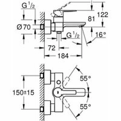 Смеситель для ванны GROHE Lineare, хром (33849001) Смеситель для ванны GROHE Lineare, хром (33849001)