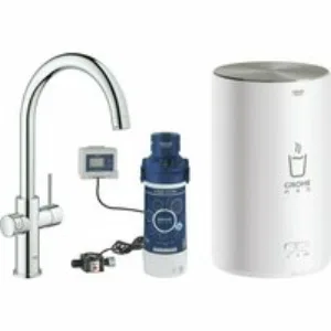 Комплект для кухни GROHE Red Duo с C-образным смесителем, бойлером M-Size и фильтром, хром (30083001) Комплект для кухни GROHE Red Duo с C-образным смесителем, бойлером M-Size и фильтром, хром (30083001)