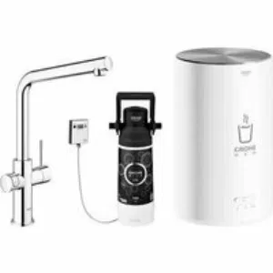 Комплект для кухни GROHE Red Duo с L-образным смесителем, бойлером M-Size и фильтром, хром (30327001) Комплект для кухни GROHE Red Duo с L-образным смесителем, бойлером M-Size и фильтром, хром (30327001)