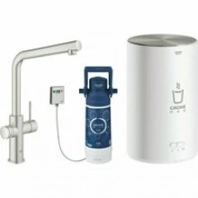 Комплект для кухни GROHE Red Duo с L-образным смесителем, бойлером M-Size и фильтром, суперсталь (30327DC1)