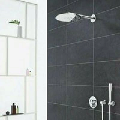 Верхний душ GROHE Rainshower 310 SmartActive с душевым кронштейном, 2 режима, 430 мм, белая луна (26475LS0) Верхний душ GROHE Rainshower 310 SmartActive с душевым кронштейном, 2 режима, 430 мм, белая луна (26475LS0)