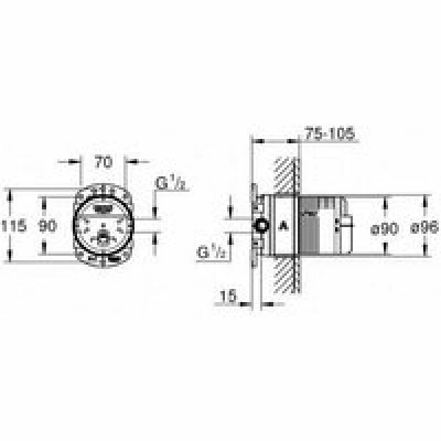 Встраиваемая часть верхнего душа GROHE Rainshower (26483000) Встраиваемая часть верхнего душа GROHE Rainshower (26483000)
