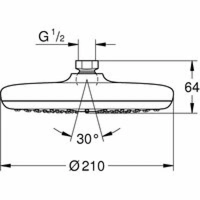 Верхний душ GROHE Tempesta 210, 1 режим, хром (26408000) Верхний душ GROHE Tempesta 210, 1 режим, хром (26408000)