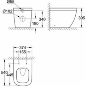 Унитаз напольный приставной безободковый GROHE Euro Ceramic (без сиденья), альпин-белый (39339000) Унитаз напольный приставной безободковый GROHE Euro Ceramic (без сиденья), альпин-белый (39339000)