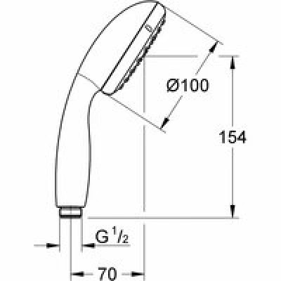 Ручной душ GROHE Tempesta 100, 1 режим, хром/серый (27852001) Ручной душ GROHE Tempesta 100, 1 режим, хром/серый (27852001)