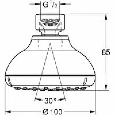 Верхний душ GROHE New Tempesta 100 I, 5,7 л/мин, 1 режим, хром (26050001) Верхний душ GROHE New Tempesta 100 I, 5,7 л/мин, 1 режим, хром (26050001)