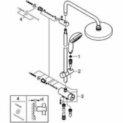 Душевая система GROHE New Tempesta Cosmopolitan 200 с переключателем потоков, хром (26452001) Душевая система GROHE New Tempesta Cosmopolitan 200 с переключателем потоков, хром (26452001)