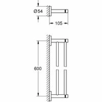 Держатель для полотенца GROHE Essentials 600 мм, двойной, суперсталь (40802DC1) Держатель для полотенца GROHE Essentials 600 мм, двойной, суперсталь (40802DC1)