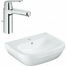 Раковина GROHE Euro Ceramic + Смеситель для раковины GROHE Eurosmart Cosmopolitan с донным клапаном (NC0004)