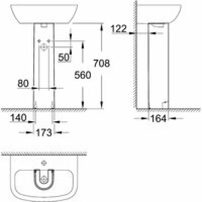 Пьедестал GROHE Bau Ceramic, альпин-белый (39425000) Пьедестал GROHE Bau Ceramic, альпин-белый (39425000)