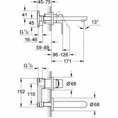 Смеситель для раковины GROHE BauLoop в комплекте с монтажной частью, хром (20289000) Смеситель для раковины GROHE BauLoop в комплекте с монтажной частью, хром (20289000)