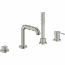 Смеситель для ванны GROHE Essence на 4 отверстия, на край ванны, суперсталь (19578DC1)
