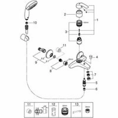 Смеситель для ванны GROHE Eurosmart, хром (3330220A) Смеситель для ванны GROHE Eurosmart, хром (3330220A)