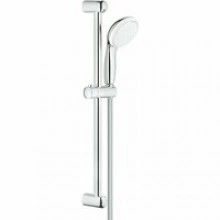 Душевой гарнитур GROHE Tempesta 100, 2 режима струи, душевая штанга 600 мм, 5,7 л/мин, хром/белый (2759810E)