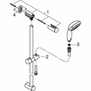 Душевой гарнитур GROHE Tempesta 100, 2 режима струи, душевая штанга 600 мм, 5,7 л/мин, хром/белый (2759810E) Душевой гарнитур GROHE Tempesta 100, 2 режима струи, душевая штанга 600 мм, 5,7 л/мин, хром/белый (2759810E)